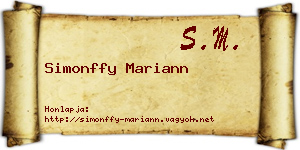 Simonffy Mariann névjegykártya